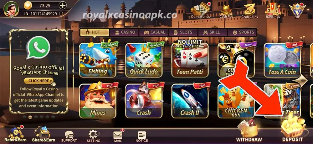 royal x casino Deposit